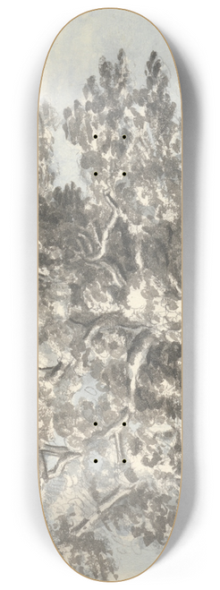Anne Rushout - Three Figures Standing under a Large Tree 8.25 inch art skate deck