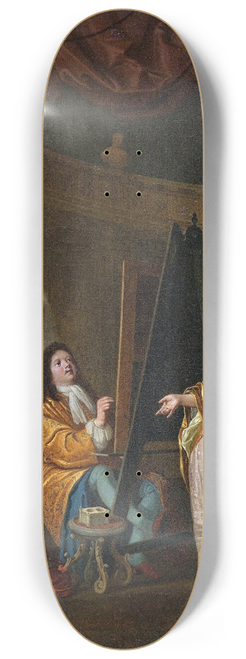 Ludolf Bakhuysen - An Artist in his Studio, Painting the Portrait of a Lady 8.25 inch art skate deck