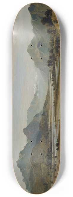 Ludwig Halauska - Das Inntal sdlich von Rosenheim Alpental mit Flussschlinge 8.25 inch art skate deck