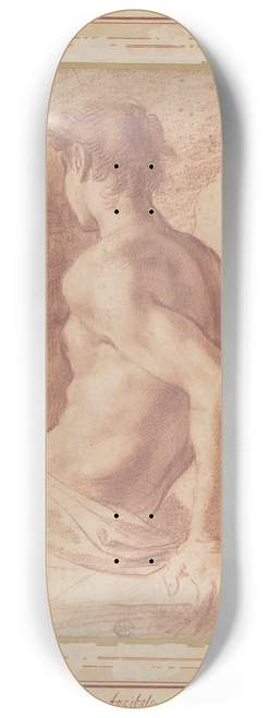 Annibale Carracci - Back View of a Seated Nude Youth Facing Left 8.25 inch art skate deck