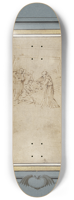 Annibale Carracci - Dem Heiligen Diego wird die Franziskanerkutte angelegt 8.25 inch art skate deck