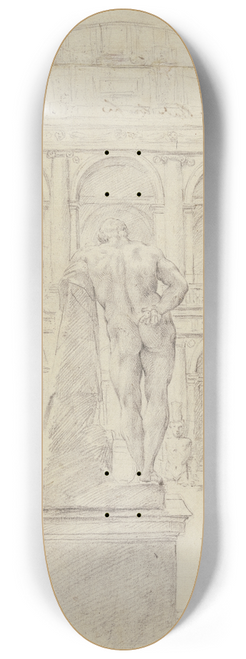 Annibale Carracci - Rckenansicht des Herkules Farnese im Hof des Palazzo Farnese in Rom 8.25 inch art skate deck