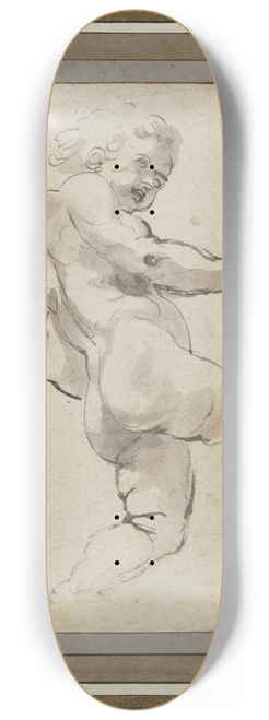 Annibale Carracci - Schwebende Amorette nach rechts 8.25 inch art skate deck