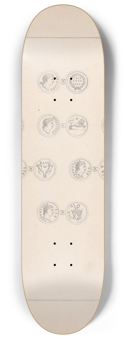 Luigi Balugani - Coins of Juba II and Ptolemay 8.25 inch art skate deck