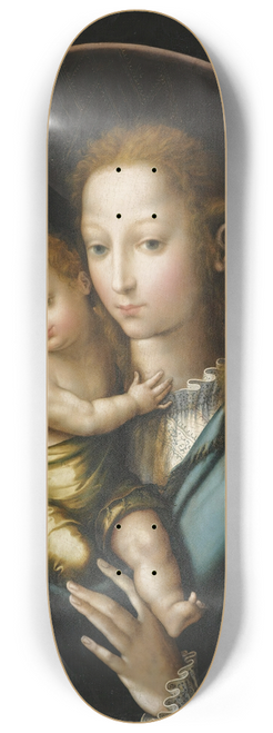 Luis De Morales - Badajoz The Virgin And Child, Or La Virgn Del Sombrero 8.25 inch art skate deck