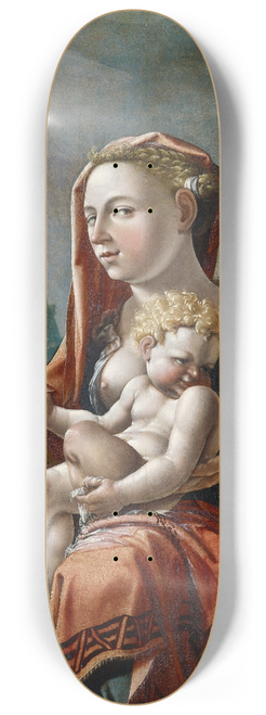 Maarten Van Heemskerck - Virgin With Child In Front Of A Landscape 8.25 inch art skate deck
