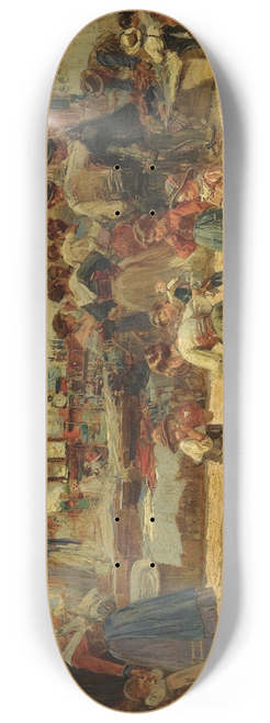 Mariano Barbasn - Mercado, Anticoli Corrado (The Marketplace, Anticoli Corrado) 8.25 inch art skate deck