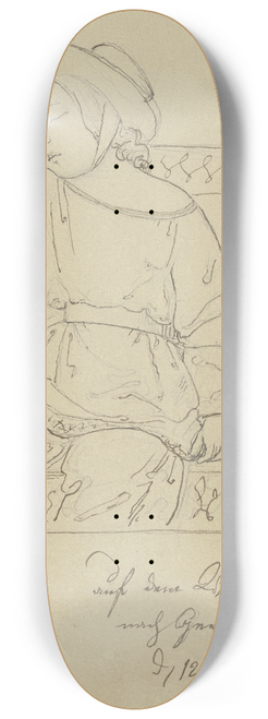 Marie Ellenrieder - Im Sitzen eingeschlafenes Kind am 12. August 1826 auf dem Weg nach Grenzach 8.25 inch art skate deck