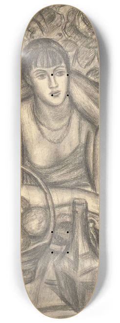 Mark Gertler - Supper, Study for Portrait of Natalie Denny 8.25 inch art skate deck
