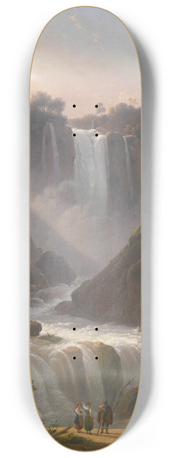 Martin Verstappen - A view of the waterfalls at Terniwith figures in the foreground 8.25 inch art skate deck