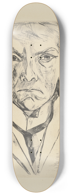 Max Beckmann - Frontal Self-Portrait with House Gable in Background 8.25 inch art skate deck