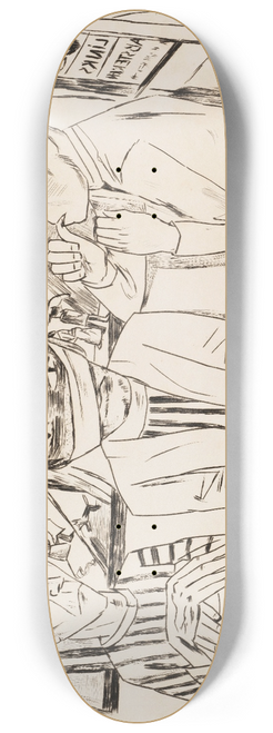 Max Beckmann - In der Trambahn 8.25 inch art skate deck