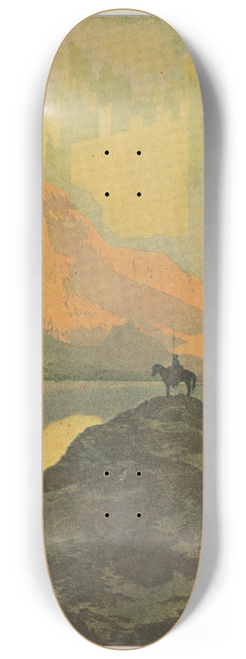 Maxfield Parrish - And when they had ascended that mountain they saw a city than which eyes had not beheld any greater 8.25 inch art skate deck