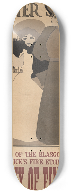 Maxfield Parrish - Poster show, Pennsylvania Academy of the Fine Arts, Philadelphia 8.25 inch art skate deck