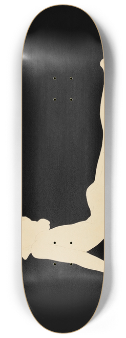 Maxfield Parrish - Supine Woman Raising Her Head to Watch Geese, preliminary drawing 8.25 inch art skate deck