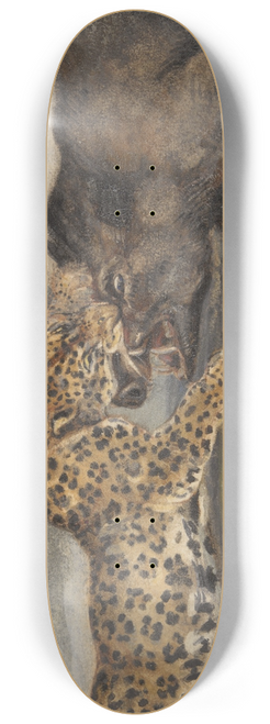 Antoine-Louis Barye - Lopard aux prises avec un sanglier (Lopard Struggling with a WildBoar) 8.25 inch art skate deck