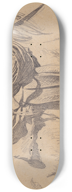 Maynard Dixon - For Cowboys Saddle Gear, Hill Camp, Oregon 8.25 inch art skate deck