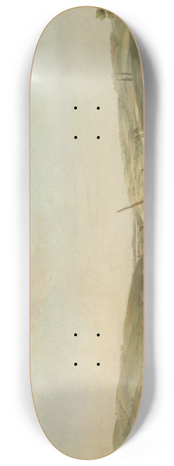 Antoine van der Steen - View of the Bosporus, taken from the Height of Beykoz to the northwest, with the Aqueduct of Justinian in the background 8.25 inch art skate deck