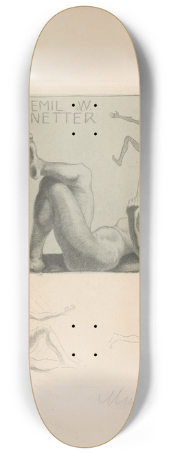 Michel Fingesten - Ex libris van Emil W. Netter 8.25 inch art skate deck