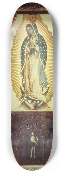 Miguel Cabrera - Altarpiece of the Virgin of Guadalupe with Saint John the Baptist, Fray Juan de Zumrraga and Juan Diego 8.25 inch art skate deck