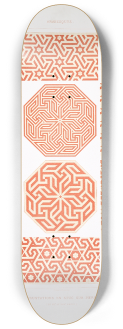 mile Prisse d'Avennes - Arabesques; incrustations en stuc sur pierre (du XVIe. au XVIIIe. sicle) 8.25 inch art skate deck