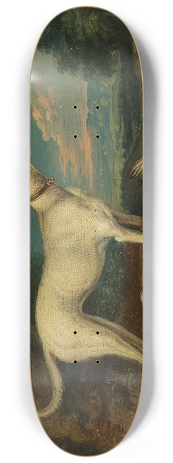 Anton Enzinger - A hunting dog with a rabbit 8.25 inch art skate deck