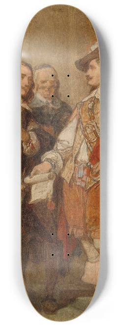 Nicaise De Keyser - Foundation of the Antwerp Academy by David Teniers II 8.25 inch art skate deck