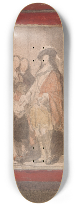 Nicaise De Keyser - Founding of the Academy in Antwerp by David Teniers II 8.25 inch art skate deck