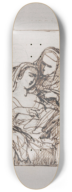 Nicaise De Keyser - Man and Woman with Book 8.25 inch art skate deck