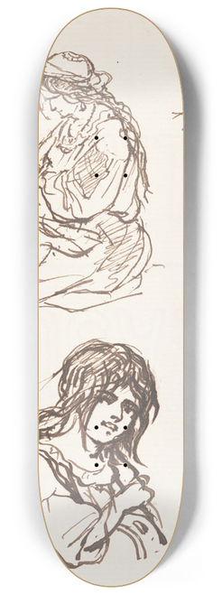 Nicaise De Keyser - Mother and Child and Three Busts 8.25 inch art skate deck
