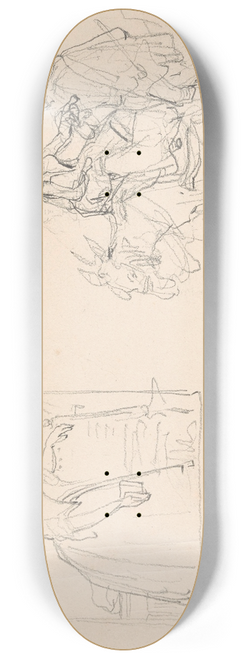 Nicaise De Keyser - Portrait of a Woman and a Figure Group 8.25 inch art skate deck
