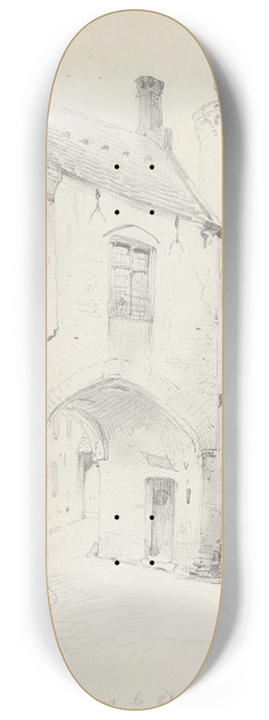 Nicaise De Keyser - St.-Jacobstraat with het Boterhuis in Bruges 8.25 inch art skate deck