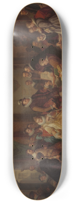 Nicaise De Keyser - The Archdukes Albert and Isabella Visit the Printer Plantin 8.25 inch art skate deck