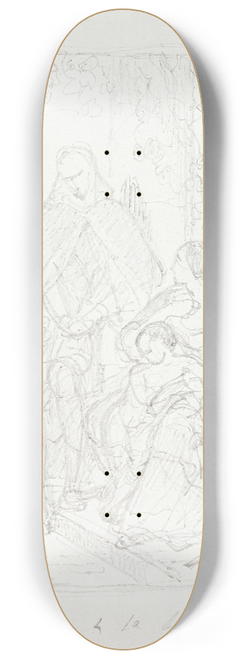 Nicaise De Keyser - Torquato Tasso, Dressed as a Sheperd, Visits his Sister Cornelia in Sorrento 8.25 inch art skate deck