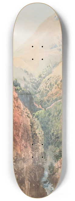 Nicholas Chevalier - Buckler Burn at the head of Wakatipu Lake 8.25 inch art skate deck