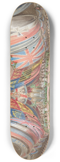 Nicholas Chevalier - Sketch of the performance played on board HMS Galatea (the audience seen from the stage) 8.25 inch art skate deck