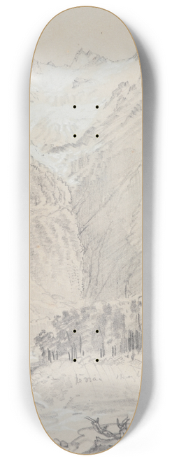 Nicholas Chevalier - Torrent falling from the South West into the Upper Waimakariri 8.25 inch art skate deck
