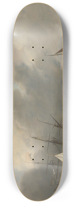 Nicolaas Baur - The Navys Man-of-War Amsterdamoff the Westerlaag on Y at Amsterdam 8.25 inch art skate deck