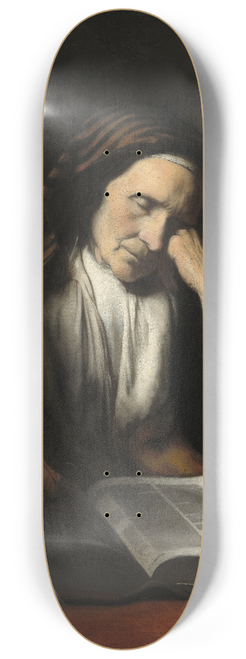 Nicolaes Maes - An Old Woman Dozing over a Book 8.25 inch art skate deck
