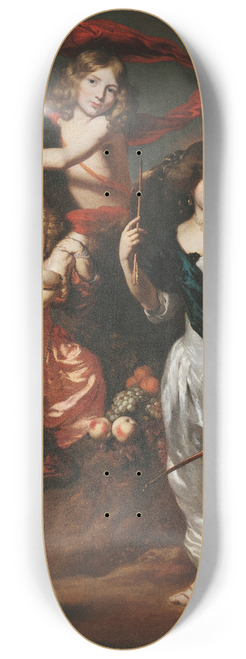 Nicolaes Maes - Portrait of Three Children as Ceres, Ganymede, and Diana 8.25 inch art skate deck