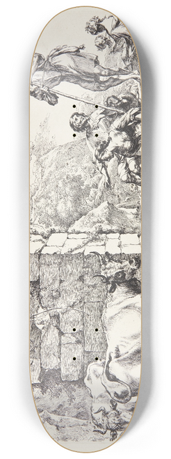 Nicolaes Pietersz. Berchem - En hyrde vander sine dyr ved en tilgroet ruin 8.25 inch art skate deck
