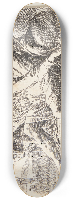 Nicolaes Pietersz. Berchem - Frehyrde siddende p en sten Titelblad til Forskellige dyr 8.25 inch art skate deck