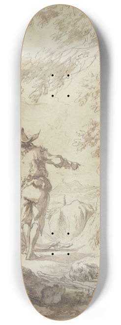 Nicolaes Pietersz. Berchem - Hirtenfamilie unter einem Baume ruhend 8.25 inch art skate deck