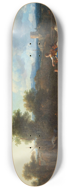 Nicolaes Pietersz. Berchem - The Cattle Ferry 8.25 inch art skate deck