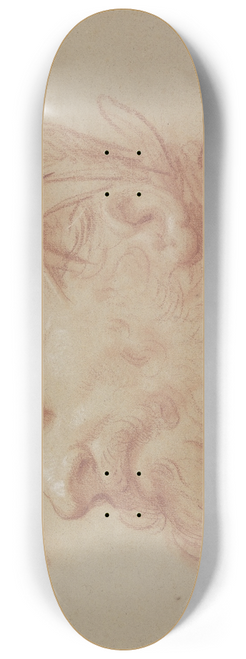 Nicolas Guibal - Kopf eines nach links gewendeten Flugottes mit einem Schilfkranz 8.25 inch art skate deck