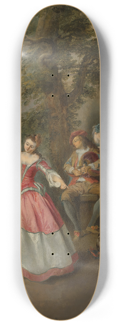 Nicolas Lancret - Fte champtre with a dancing couple 8.25 inch art skate deck