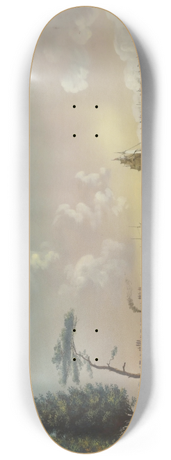 Nicolino Calyo - The East River Looking Southwest, Blackwells island in Foreground, the Navy Yard at Extreme Left and View of Lower New York from Jersey City 8.25 inch art skate deck