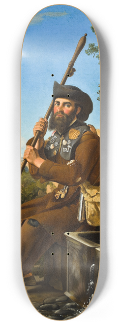 Niels Peter Holbech - A Pilgrim Sitting By A Fountain In The Via Dell Arco Scuro, Rome 8.25 inch art skate deck