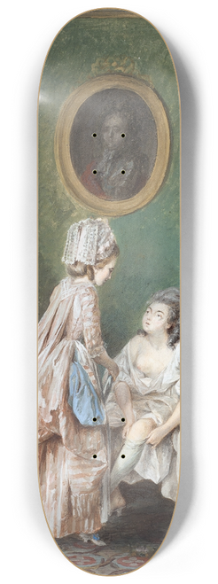 Niklas Lafrensen - Lady Pulling on her Stockings 8.25 inch art skate deck