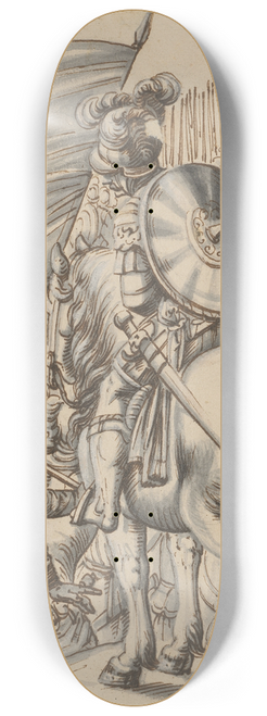 Niklaus Bock - Ein Fhnrich im Gesprch mit einem bewaffneten Reiter 8.25 inch art skate deck